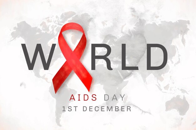 Aquarel wereld aids dag achtergrond