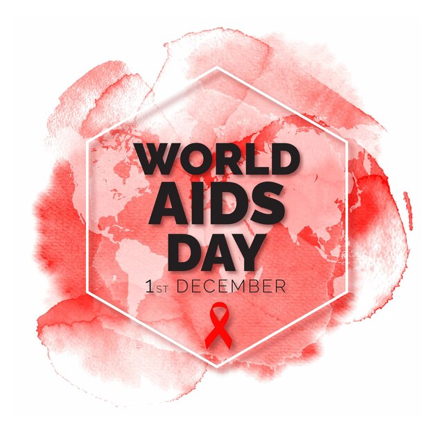 Aquarel wereld aids dag achtergrond