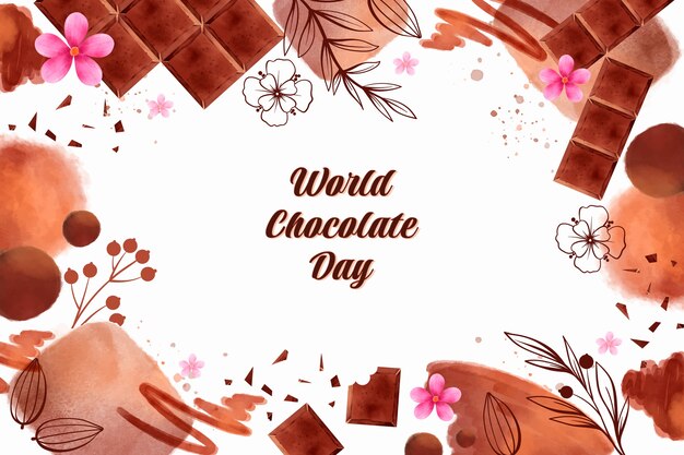 Aquarel wereld chocolade dag achtergrond