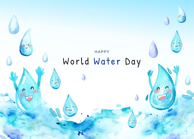 Gratis vector aquarel wereld water dag achtergrond