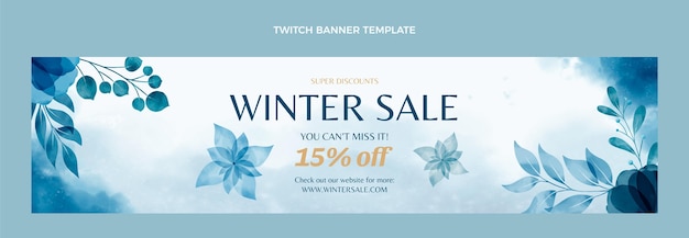 Aquarel winter twitch banner