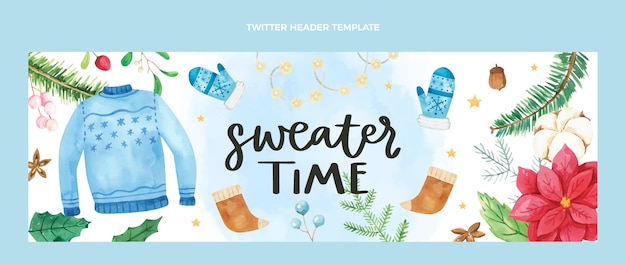 Gratis vector aquarel winter twitter header