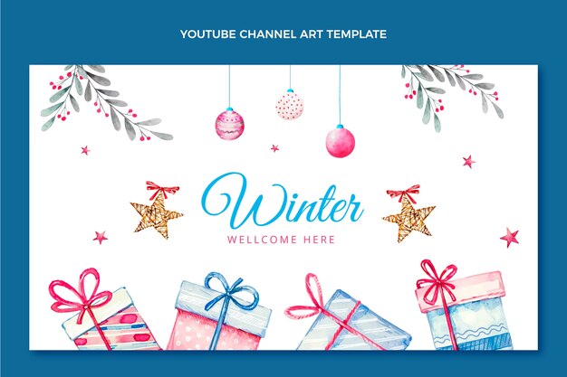 Aquarel winter youtube channel art