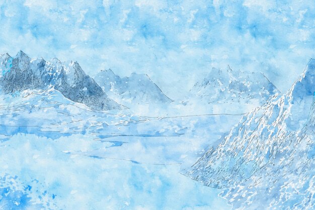 Aquarel winterlandschap