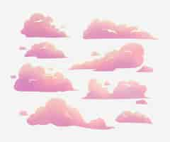 Gratis vector aquarel wolken collectie