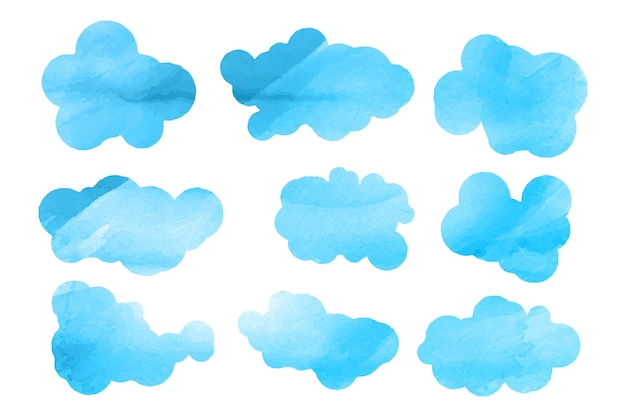 Gratis vector aquarel wolkencollectie