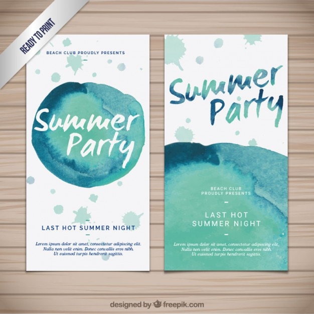 Gratis vector aquarel zomer partij banners