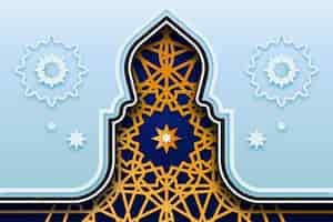 Gratis vector arabische decoratieve achtergrond in papierstijl