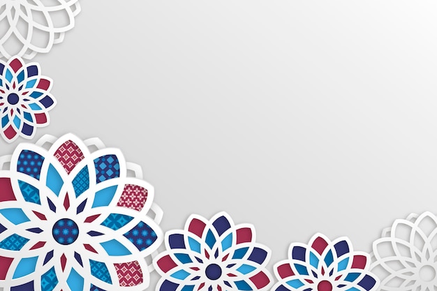 Gratis vector arabische decoratieve achtergrond in papierstijl