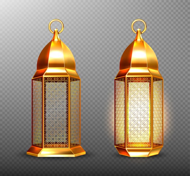 Arabische lampen, gouden Arabische lantaarns met ornament