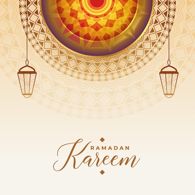 Gratis vector arabische mandala-stijl ramadan kareem eid festival achtergrond