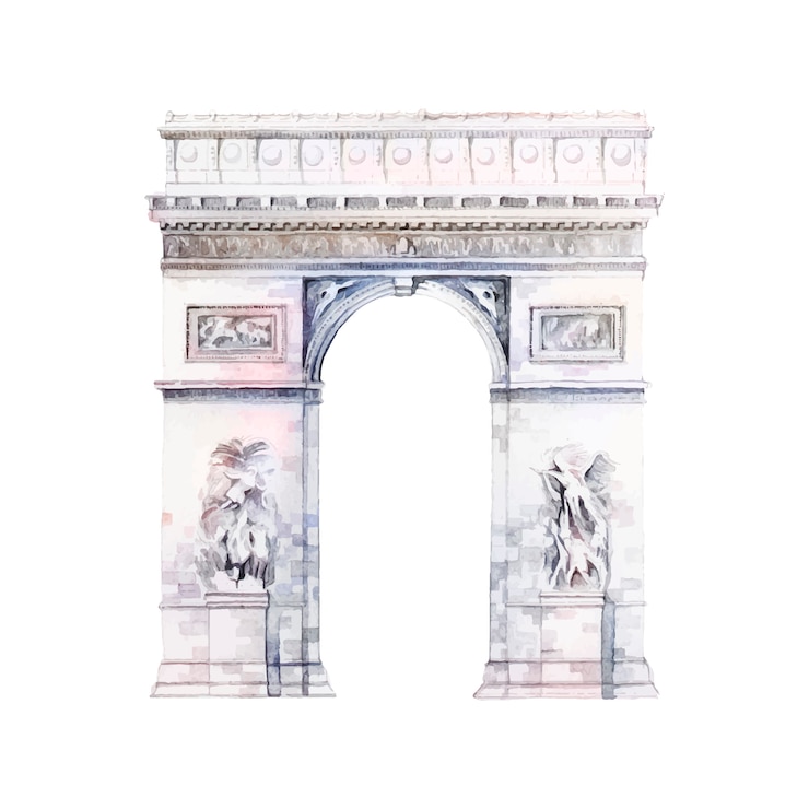Gratis Vector arc de triomphe in parijs vector