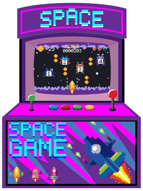 Gratis vector arcade game machine geïsoleerd