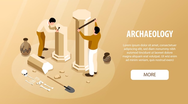 Gratis vector archeologie horizontale banner