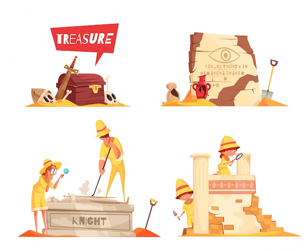 Gratis vector archeologie illustratie