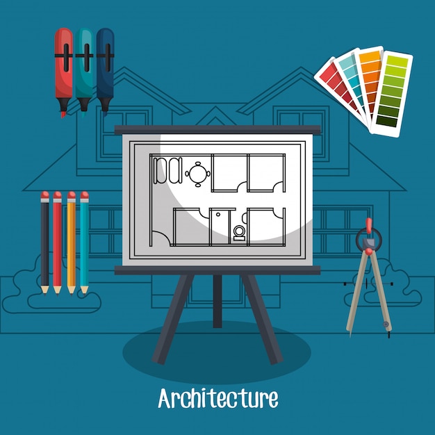 Gratis vector architectuur projectontwerp