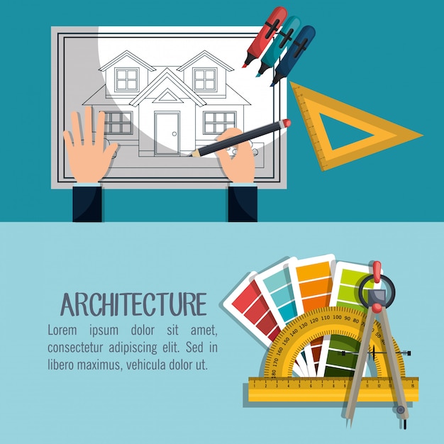 Gratis vector architectuur projectontwerp