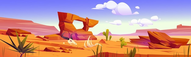 Gratis vector arizona woestijn landschap wilde westen achtergrond