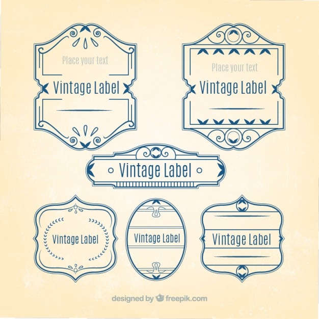 Gratis vector art nouveau vintage label collectie