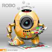 Gratis vector artist robot