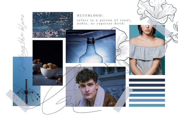 Artistiek moodboard met afbeeldingen