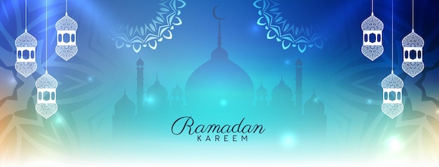 Artistieke islamitische ramadan kareem culturele banner ontwerp vector