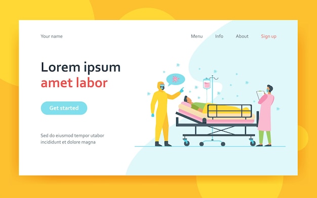 Artsen die behandeling geven aan de bestemmingspagina van covid-patiënten