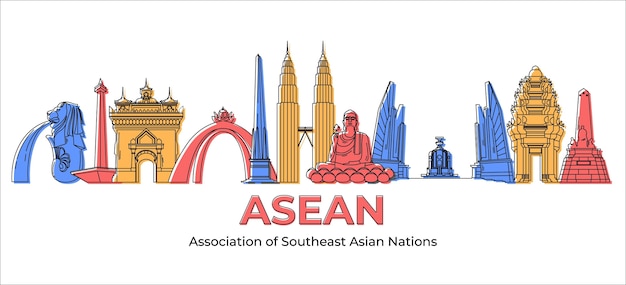 Gratis vector asean gebouw illustratie