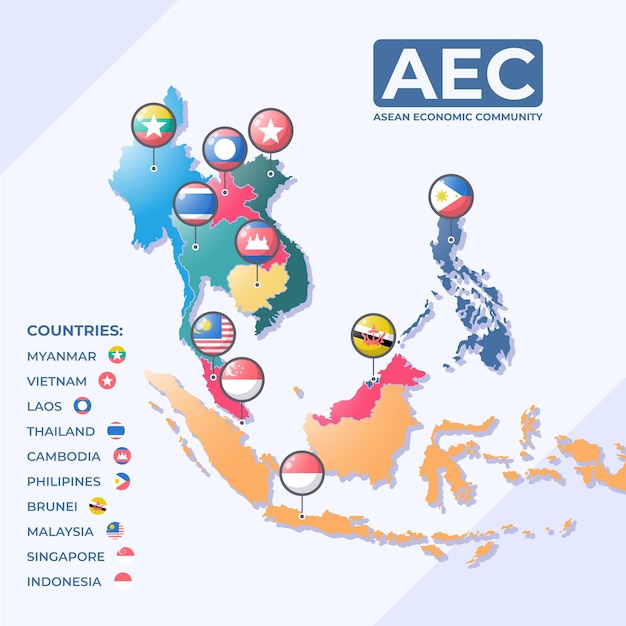 ASEAN kaart illustratie