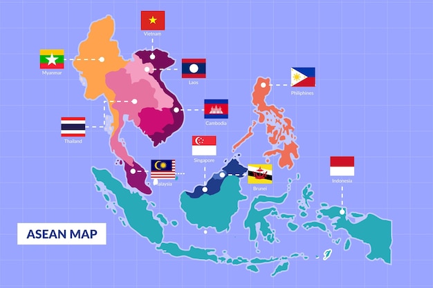 Asean kaart illustratie