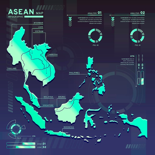 Asean kaart infographics