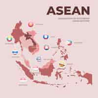 Gratis vector asean samenwerking landen kaart