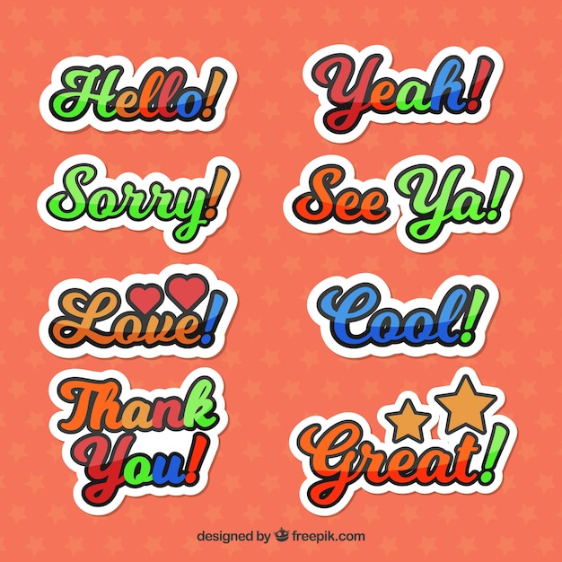 Gratis vector assortiment decoratieve stickers