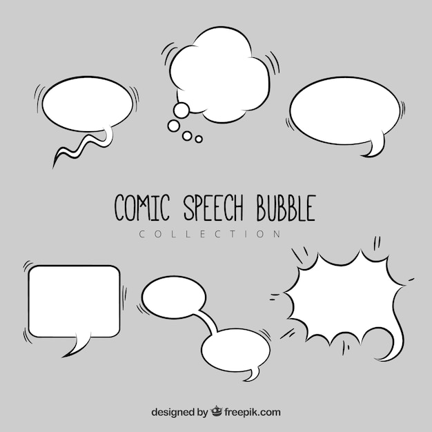 Gratis vector assortiment van comic speech bubbles