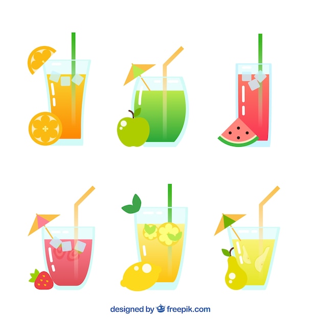 Gratis vector assortiment vruchtensap