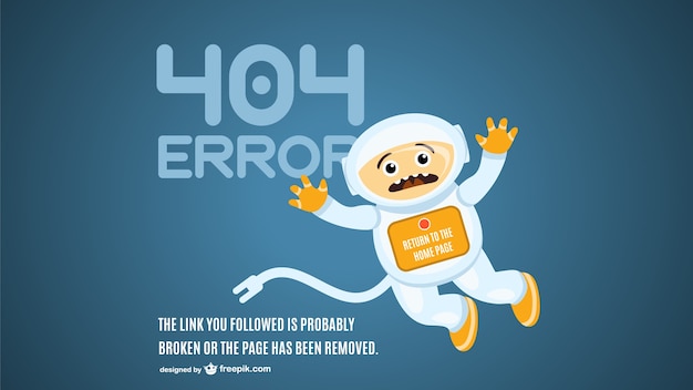 Gratis vector astronaut achtergrond 404-fout