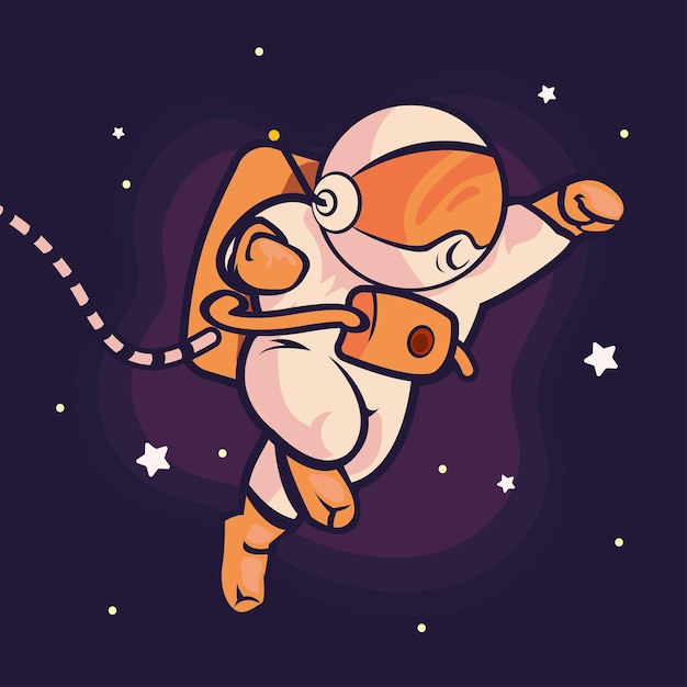 Gratis vector astronaut in de ruimte met sterren