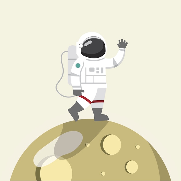 Gratis vector astronaut op de maanvector