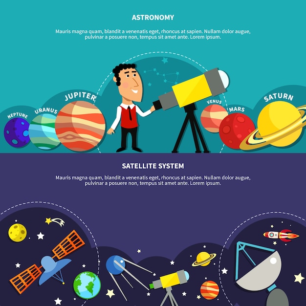 Gratis vector astronomie banners set