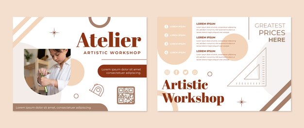 Atelier platte minimale brochure