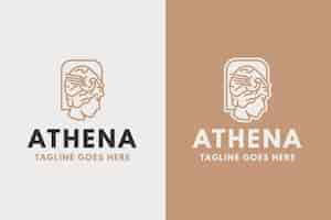 Gratis vector athena karakter logo ontwerp