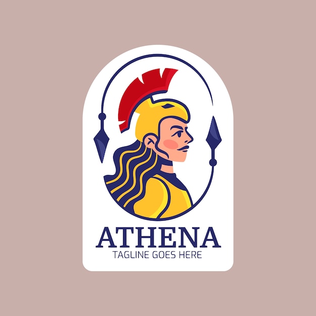 Gratis vector athena-logo ontwerpsjabloon