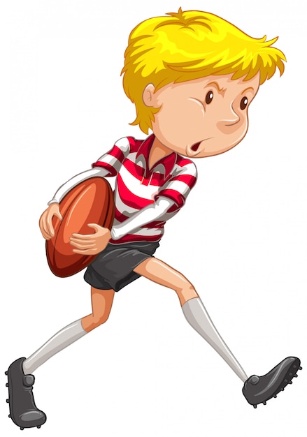 Gratis vector atleet speelrugby op wit