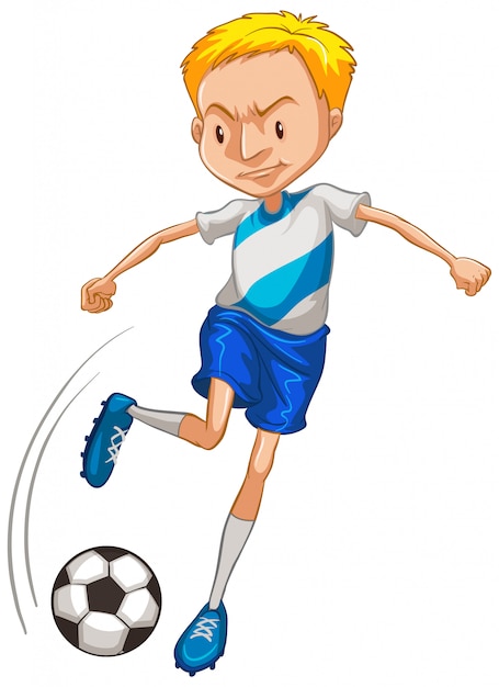 Gratis vector atleet voetballen op wit