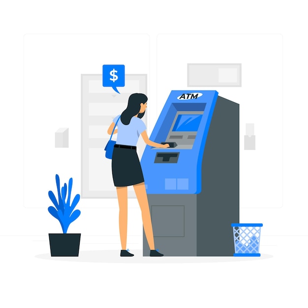 Atm-machine concept illustratie