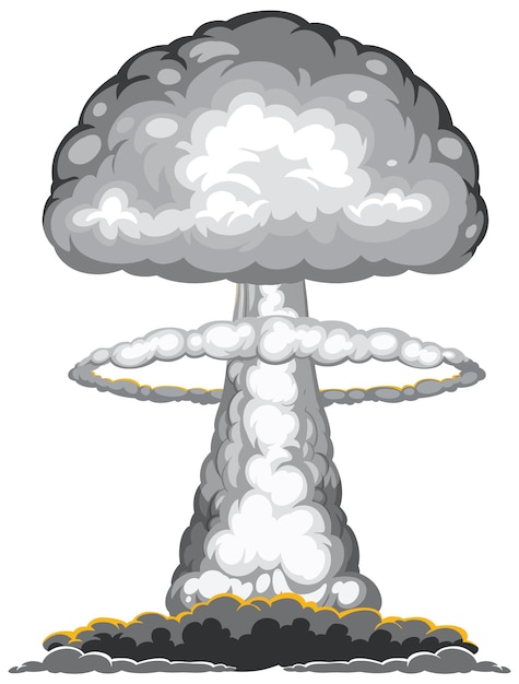 Gratis vector atoombom paddestoel wolk