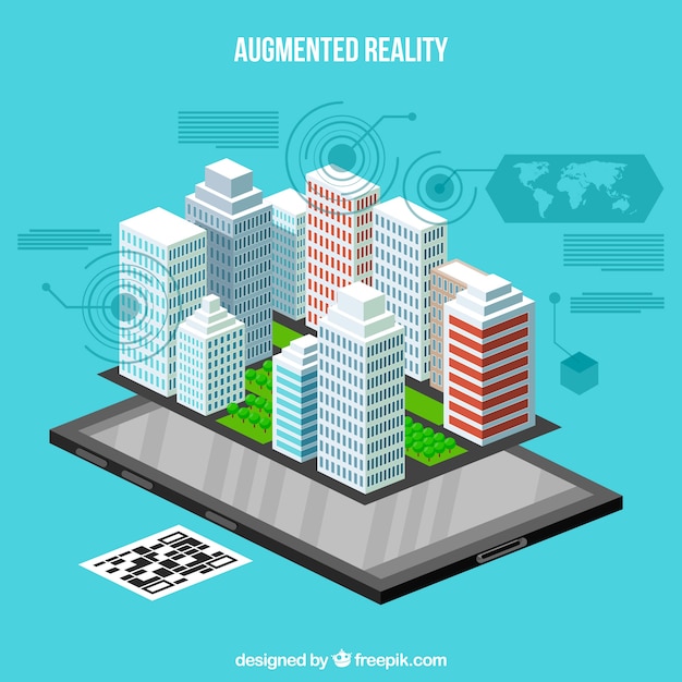 Augmented reality-achtergrond met apparaat