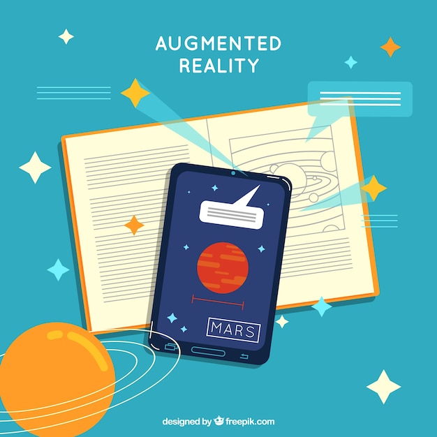 Augmented reality-achtergrond met apparaat