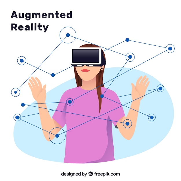 Augmented reality-achtergrond met apparaat