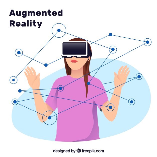 Augmented reality-achtergrond met apparaat